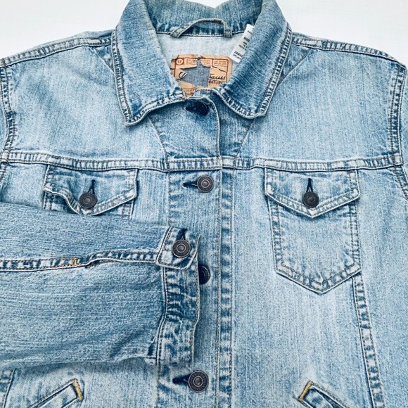 Levi Strauss Signature Jackets & Blazers - Levi Strauss Signature Jean Jacket Womens L Light Wash Denim Trucker Distress